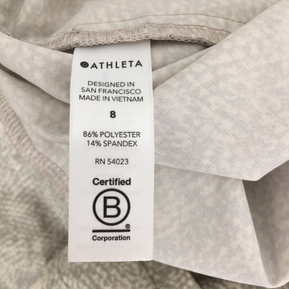 ATHLETA Venture Printed Pant High Rise Jogger Women’s Size 8 Cream Gray - Picture 8 of 16